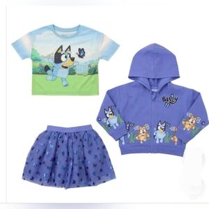 Bluey Kids Matching Set - Skirt, Top, Sweatshirt